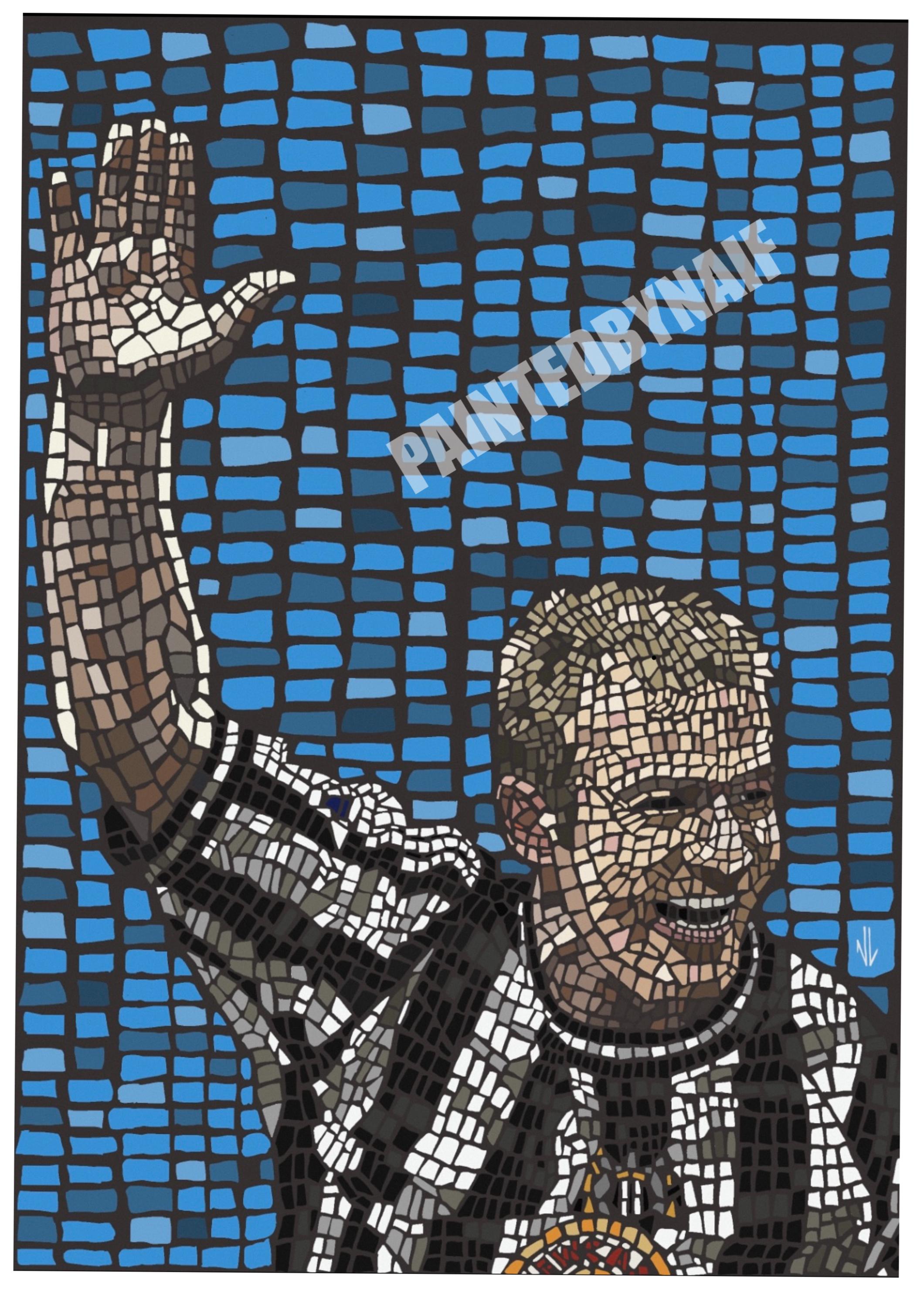 Alan Shearer - Mosaic style print (frame not included) Newcastle legend