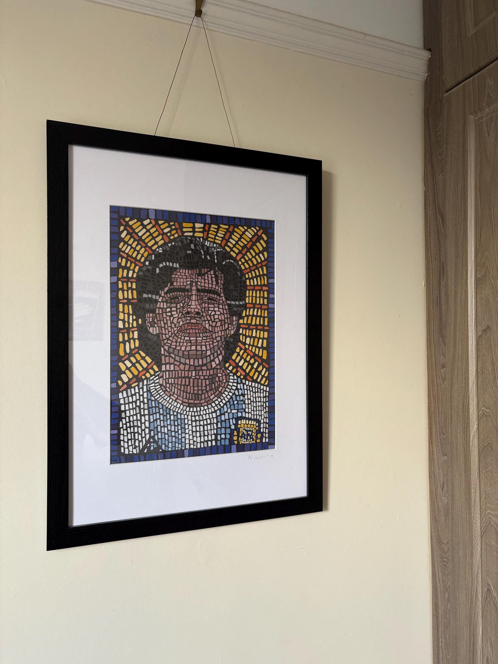 Diego Maradona - Mosaic style print - Legendary footballer (frame not included)