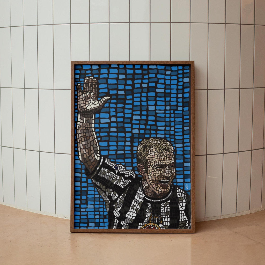 Alan Shearer - Mosaic style print (frame not included) Newcastle legend