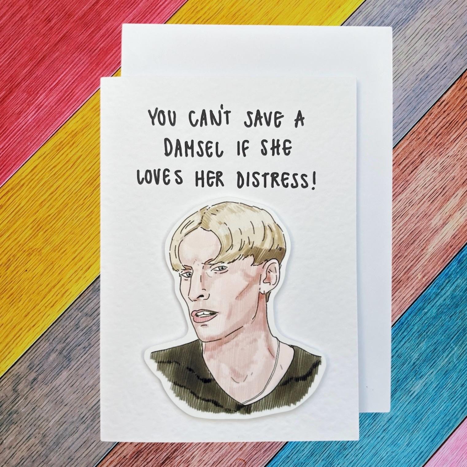 Kurtan Mucklowe | Damsel in distress | Handcrafted Greeting Card