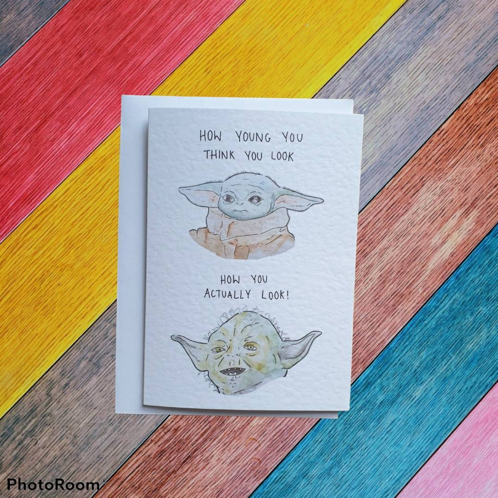 Baby Yoda & Yoda | Handcrafted Birthday Card