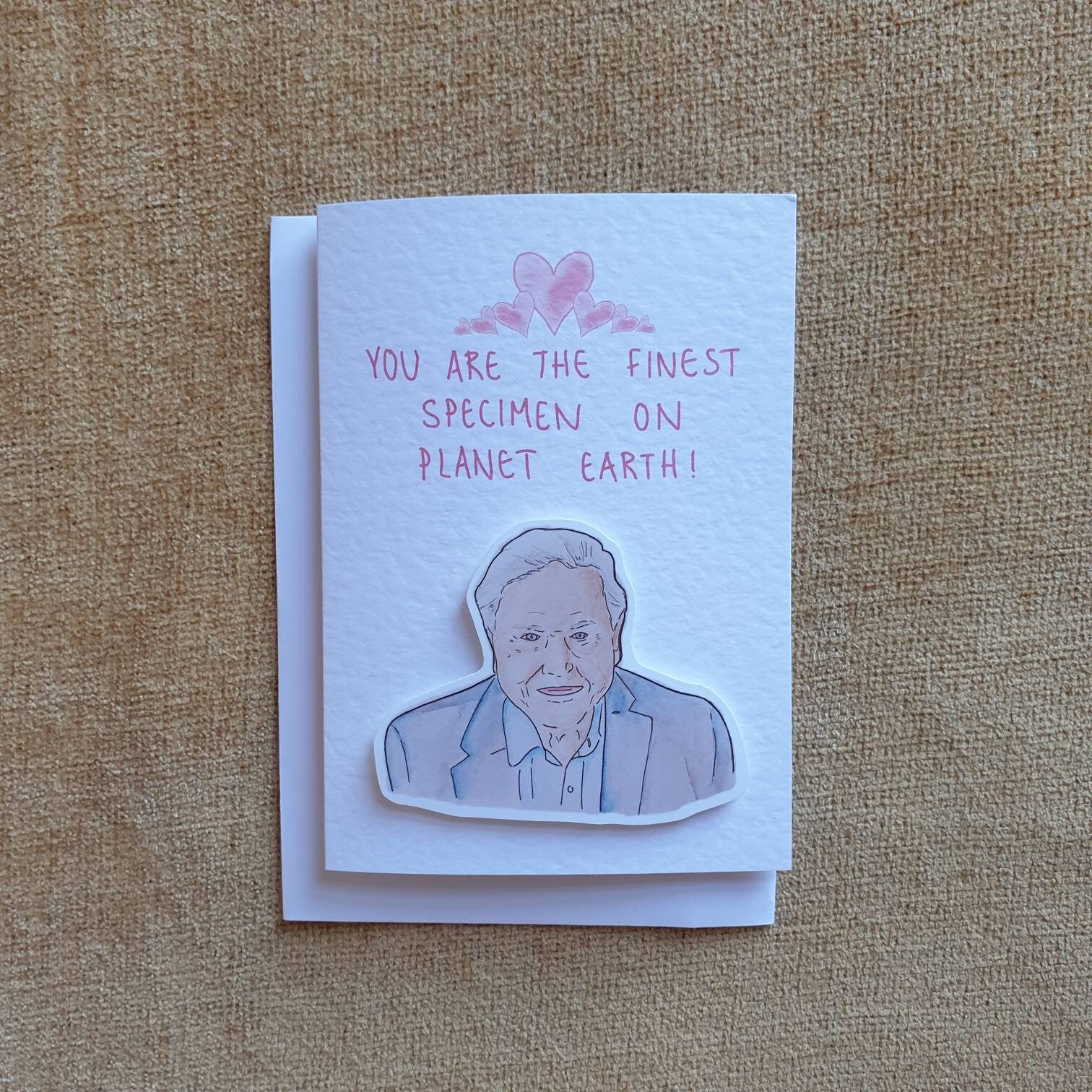David Attenborough | Handcrafted Valentine's Day Card