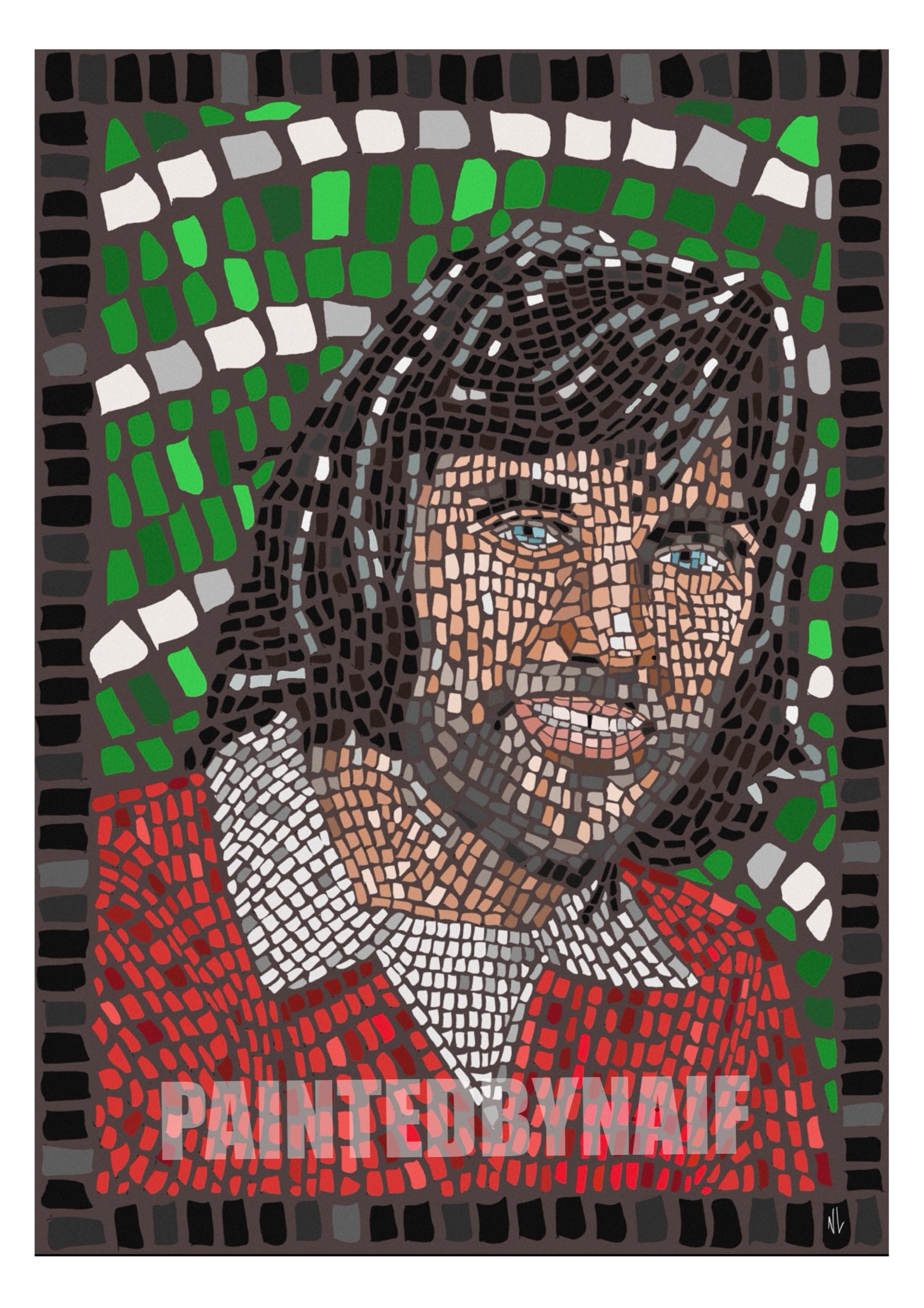 George Best Mosaic Print – Football Legend Art (frame not included)
