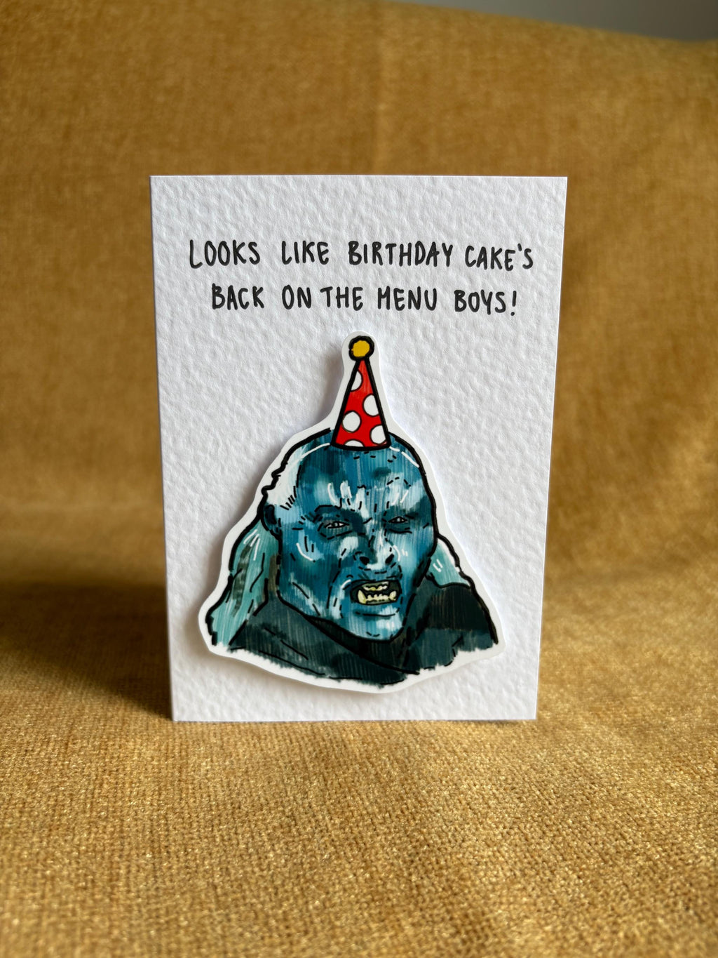 Orc | Looks like Birthday Cake’s back on the menu boys | Handcrafted Birthday Card