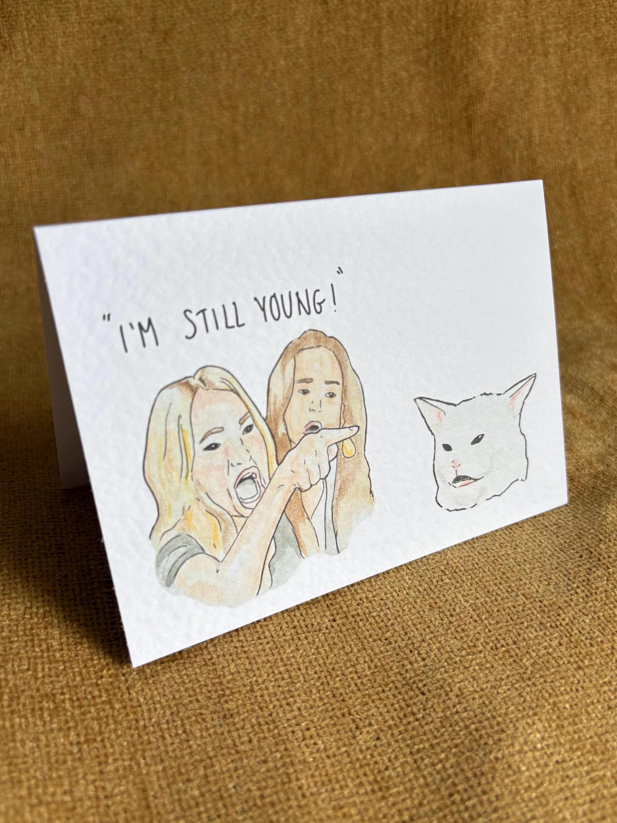 Cat meme | Handcrafted Birthday Card | Smudge the cat