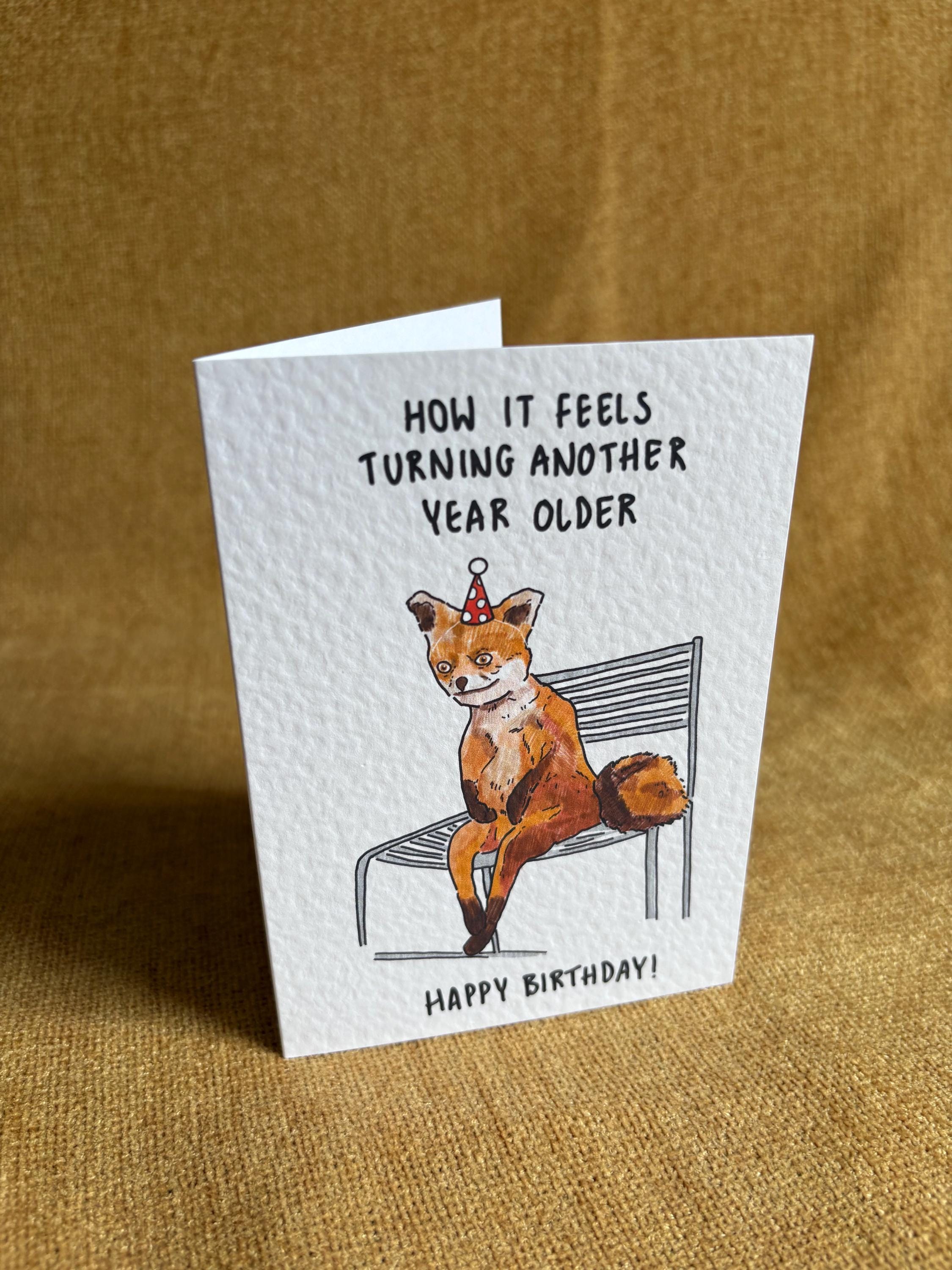 Fox Meme (Stoned Fox) | Handcrafted Funny Birthday Card