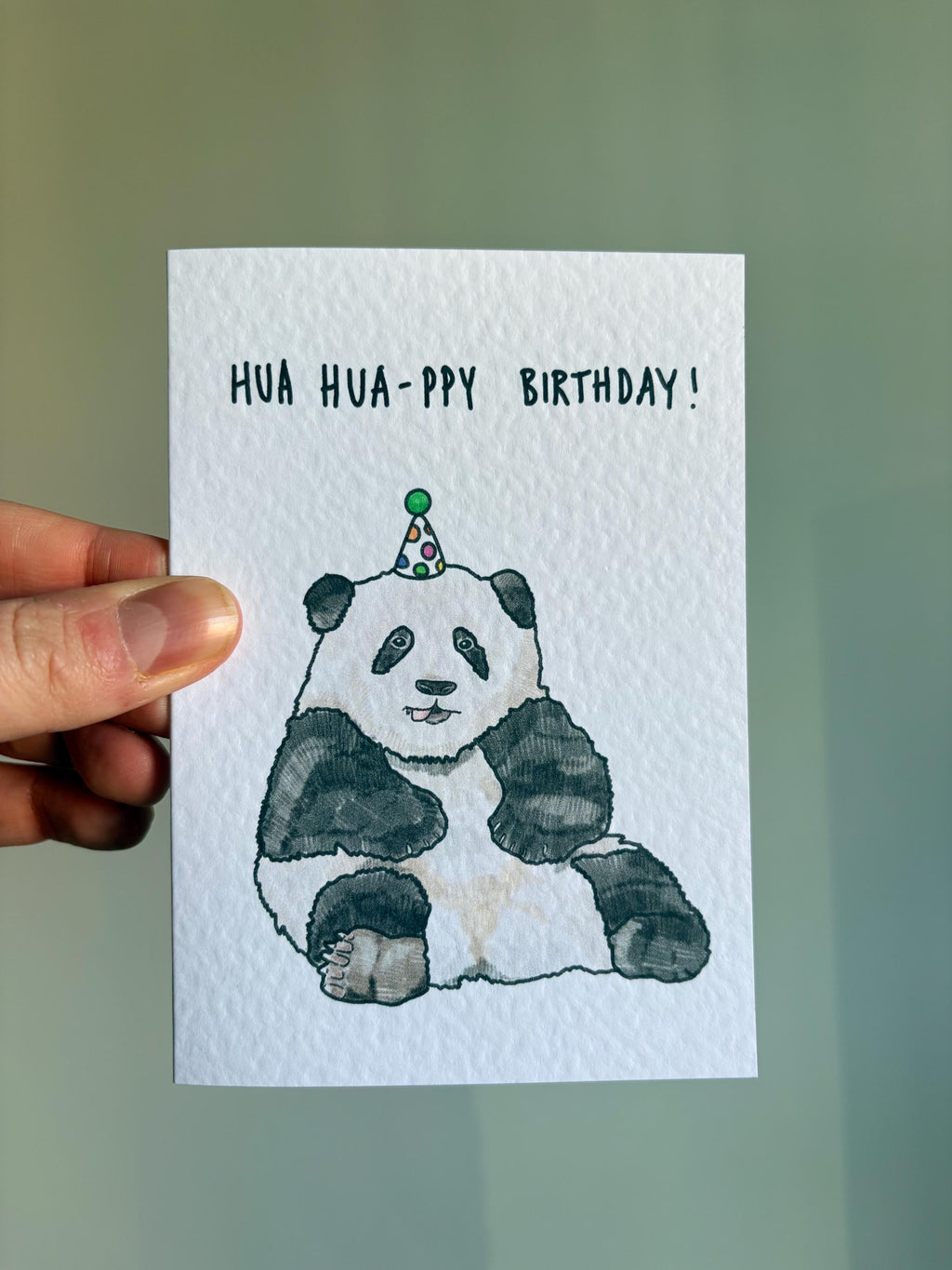 Handcrafted Panda Birthday Card