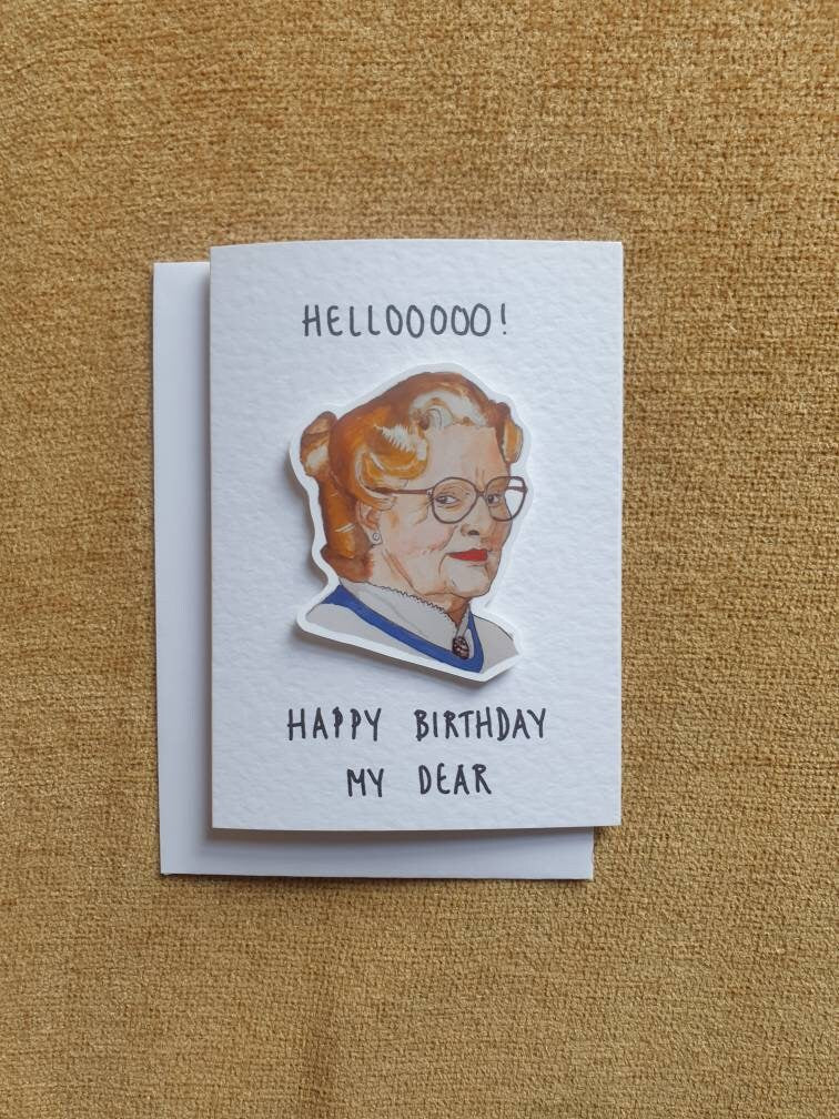 Mrs Doubtfire | Handcrafted Birthday Card