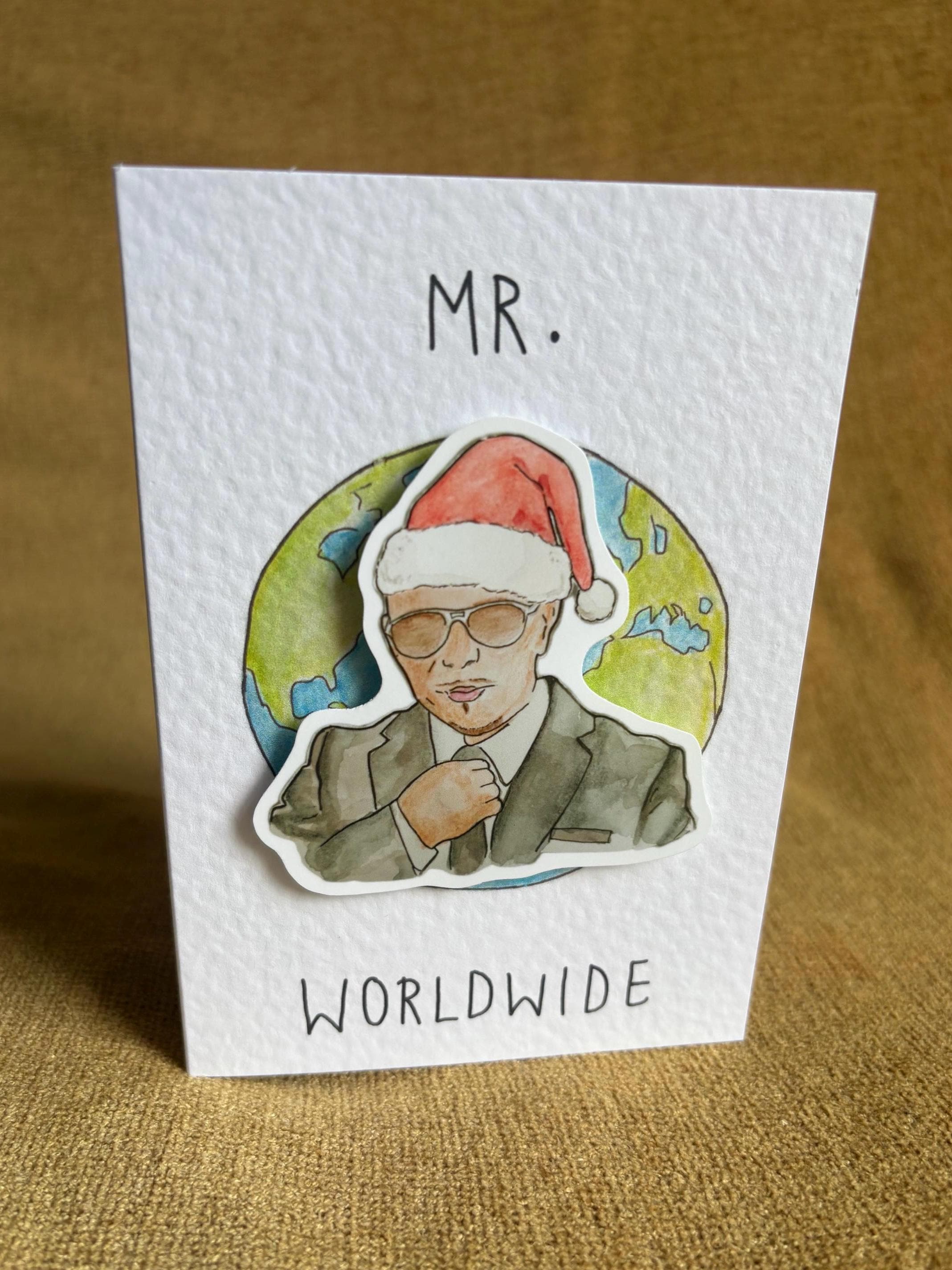 Pitbull - Mr. Worldwide Handcrafted Christmas Card