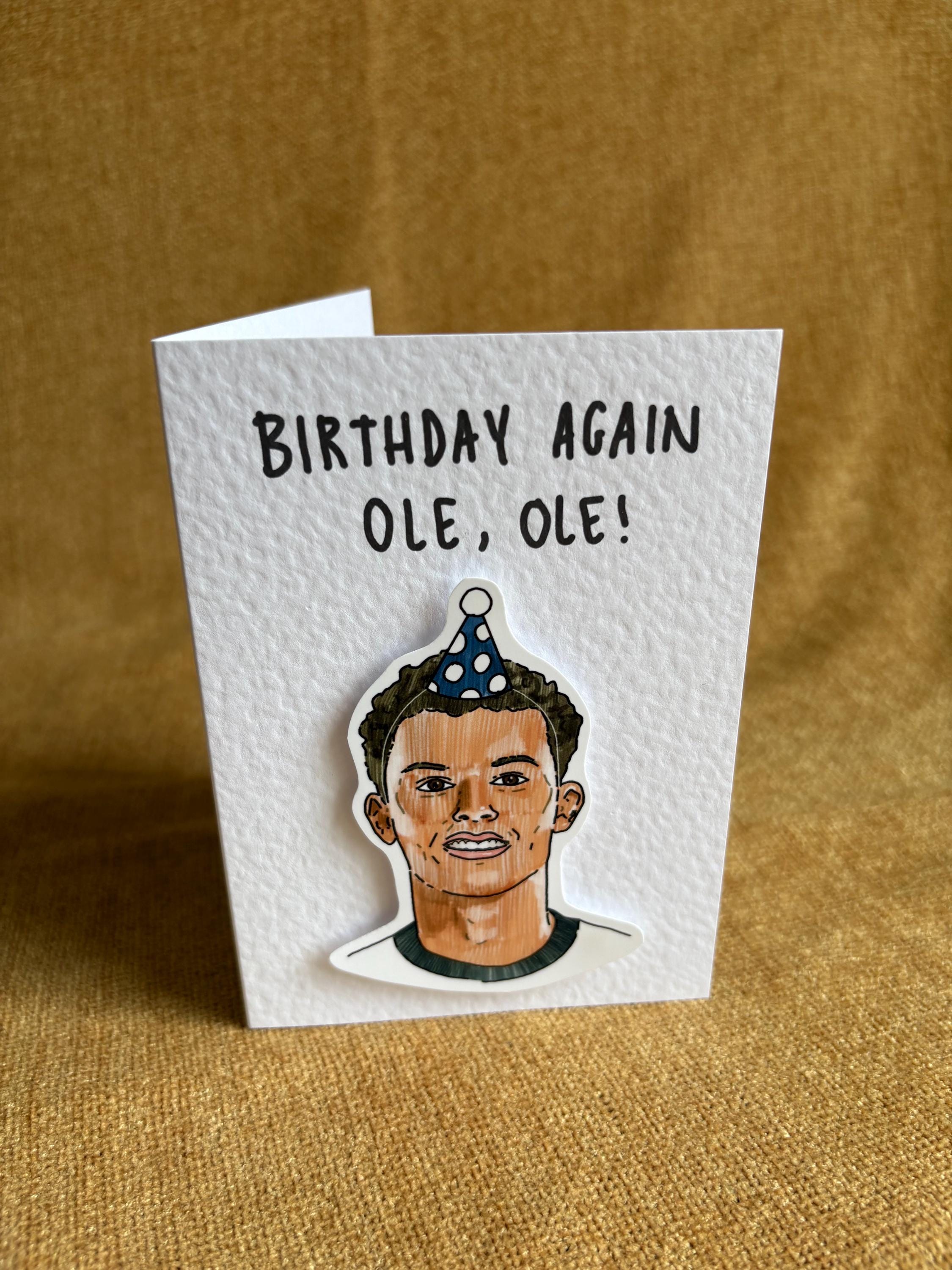 Brennan Johnson | Johnson again ole ole | Handcrafted Birthday Card