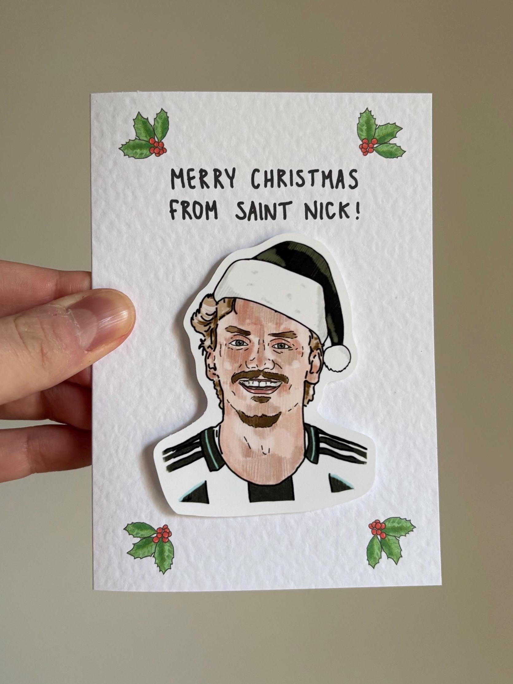 Nick Woltemade | Saint Nick | Newcastle U | Handcrafted Christmas Card