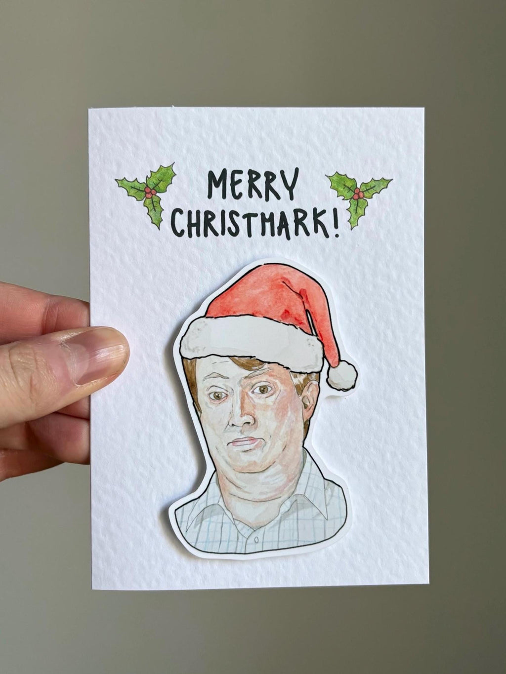 Mark Corrigan | Handcrafted Peep Show Christmas card