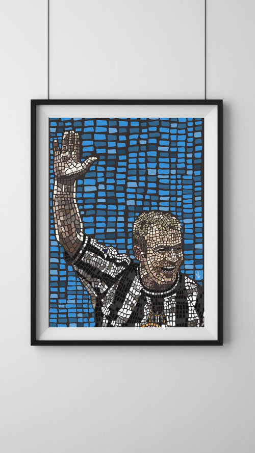Alan Shearer - Mosaic style print (frame not included) Newcastle legend