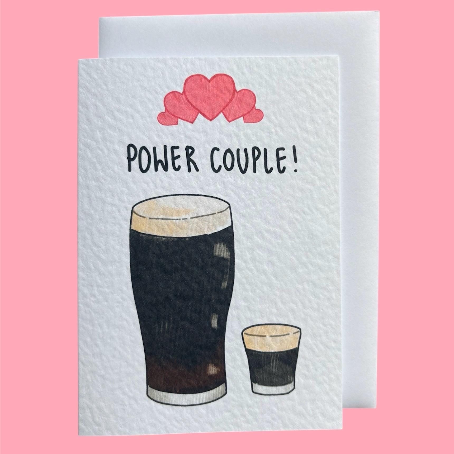 Guinness pint and baby Guinness | Handcrafted Valentine’s Card