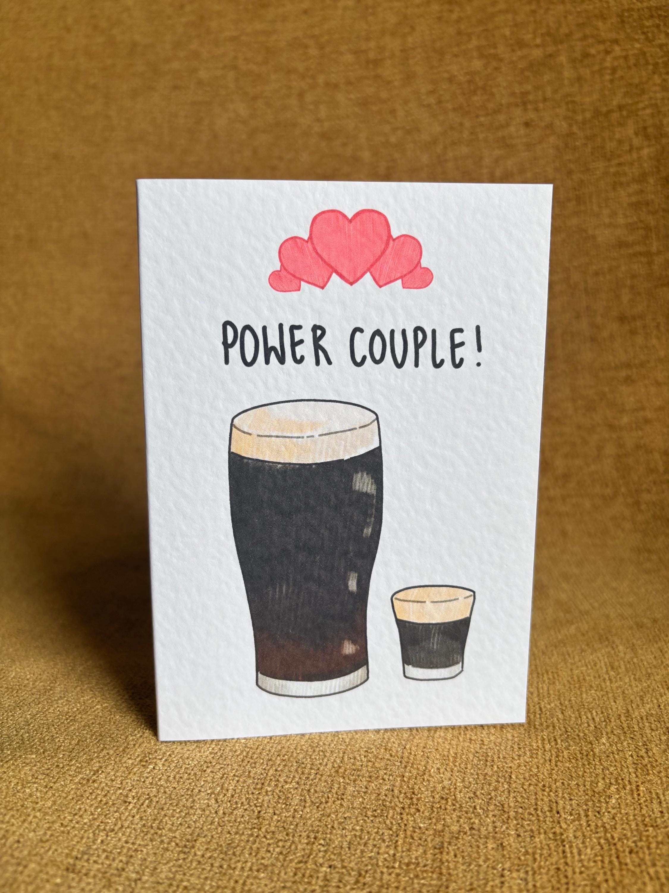 Guinness pint and baby Guinness | Handcrafted Valentine’s Card