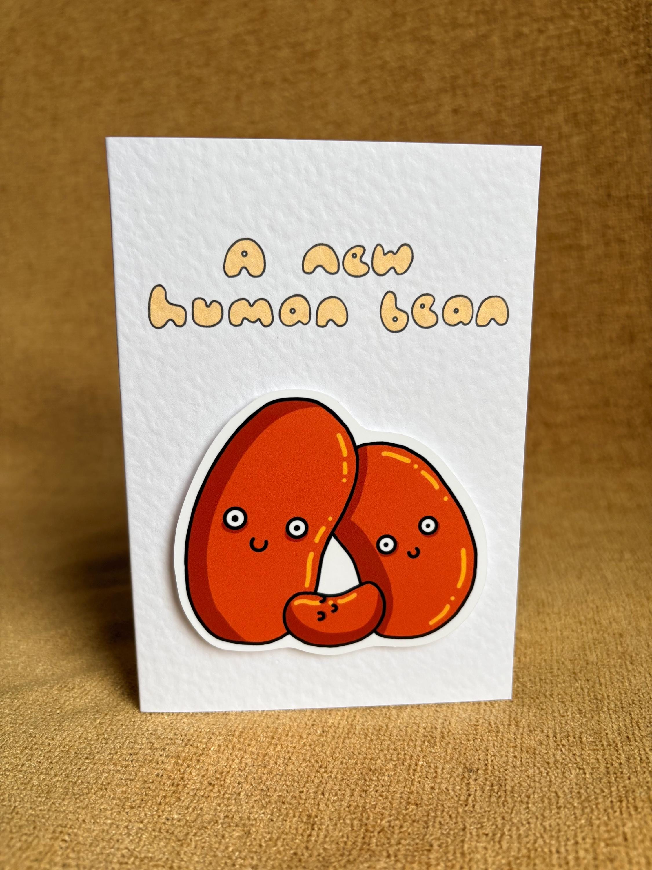 New Human Bean | Baked beans | Handcrafted New Baby Card