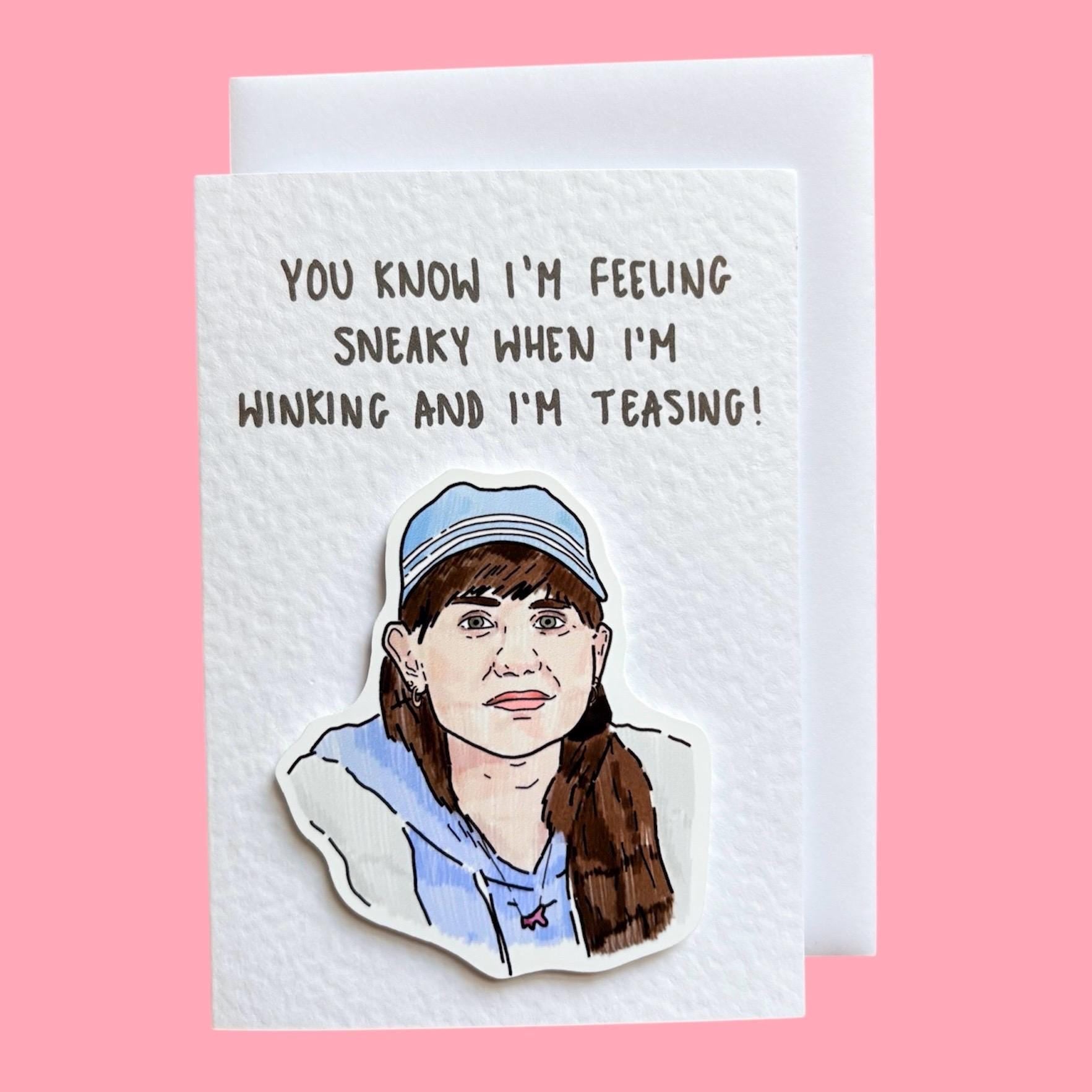 Sophie | Stath let’s flats | feeling sneaky | Handcrafted Valentine’s Day Card