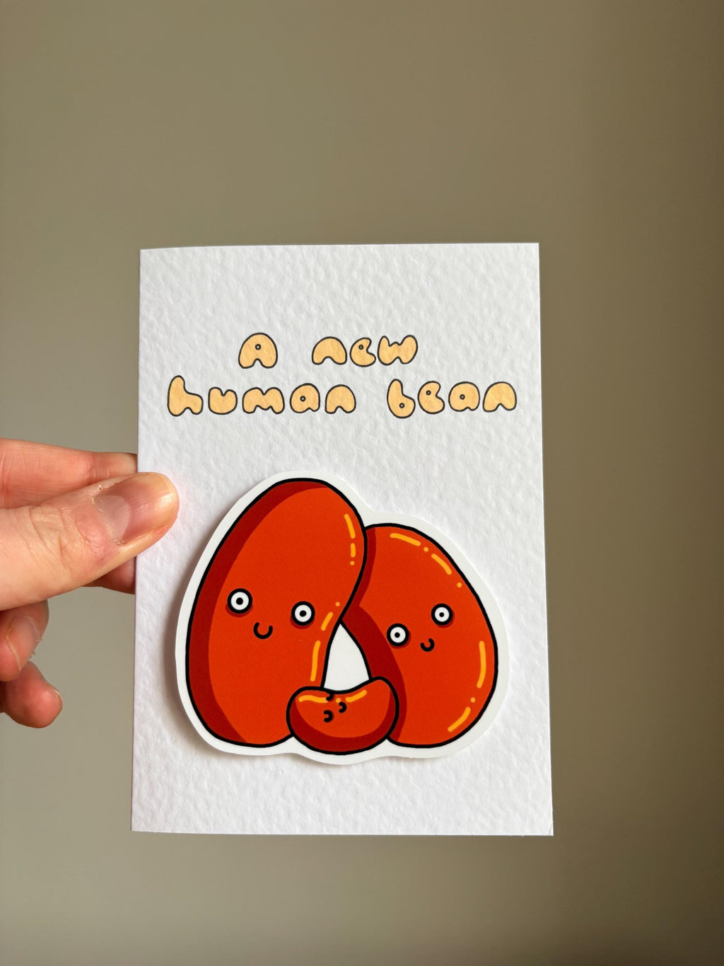 New Human Bean | Baked beans | Handcrafted New Baby Card