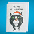 Tuxedo Cat Funny Christmas Card: Handcrafted A6 Greeting Card