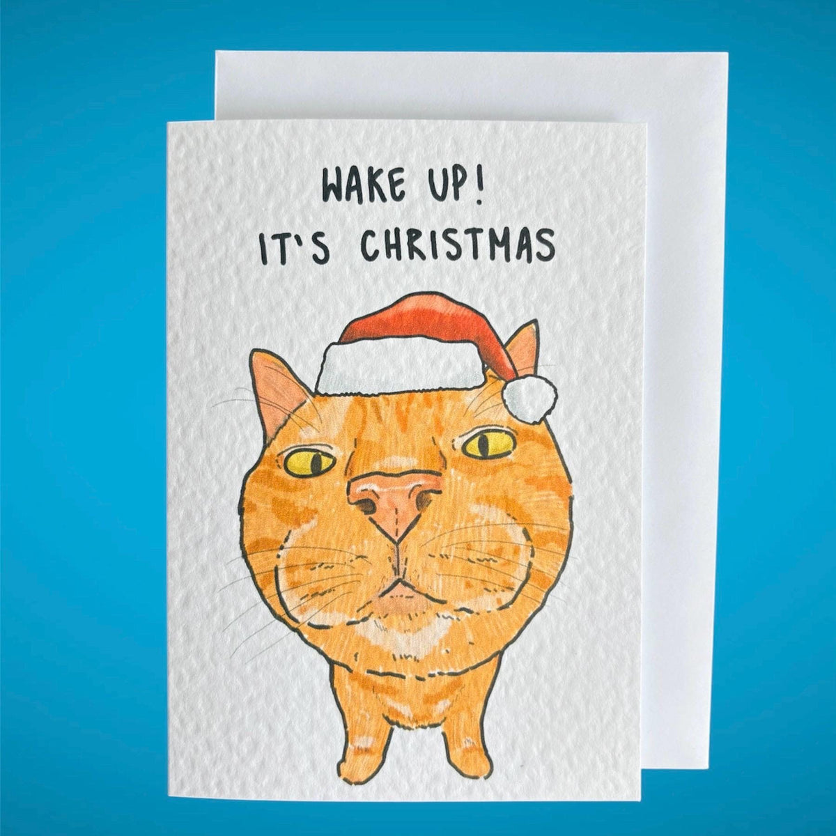 Funny Cat Christmas Card (available in a range of cat colours) : Handcrafted A6 Greeting Card