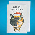 Funny Cat Christmas Card (available in a range of cat colours) : Handcrafted A6 Greeting Card