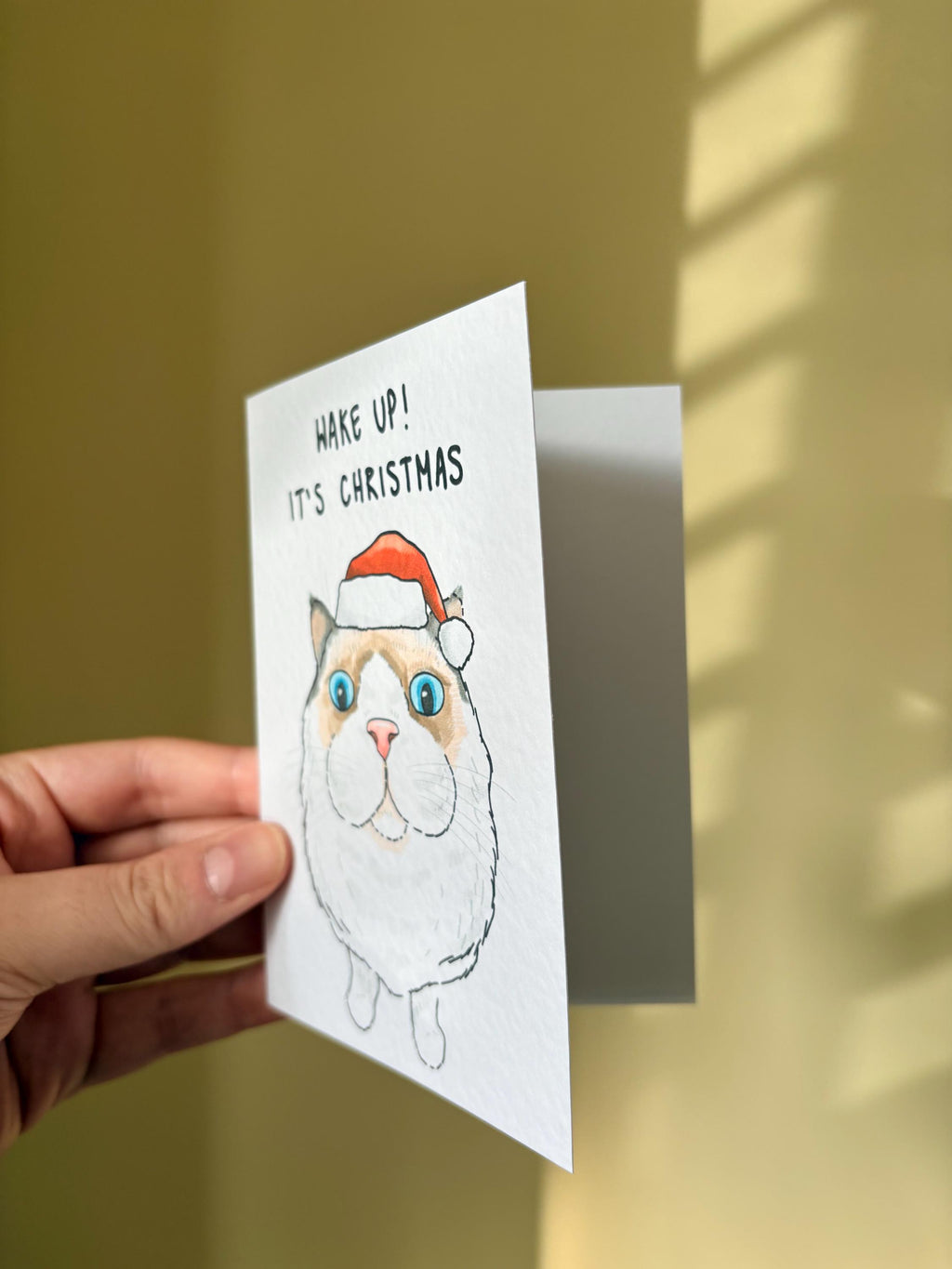 Ragdoll Cat Funny Christmas Card: Handcrafted A6 Greeting Card