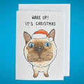Siamese Cat Funny Christmas Card: Handcrafted A6 Greeting Card