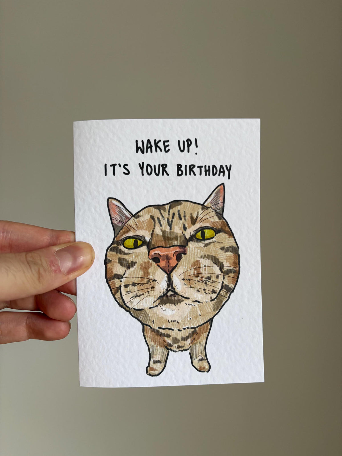 Tabby Cat Funny Birthday Card: Handcrafted A6 Greeting Card