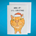 Ginger Cat Funny Christmas Card: Handcrafted A6 Greeting Card