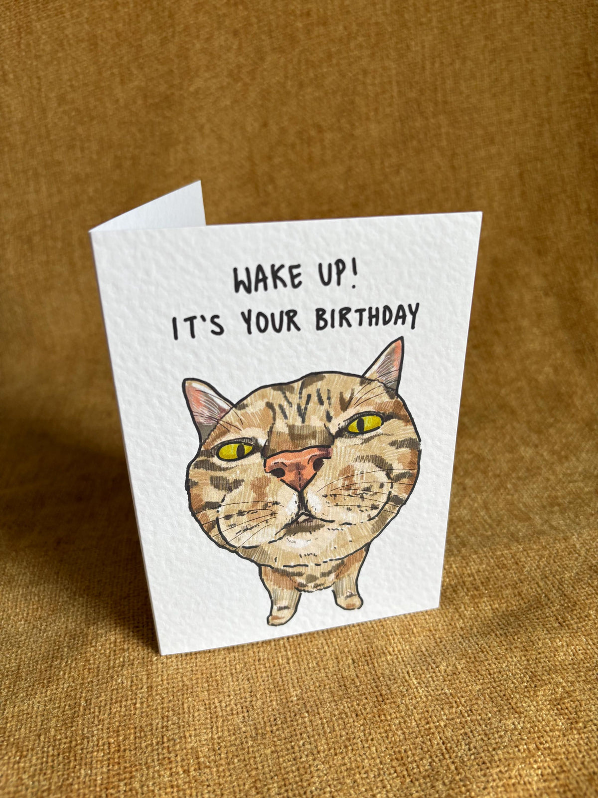 Tabby Cat Funny Birthday Card: Handcrafted A6 Greeting Card